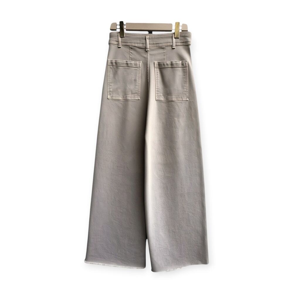 Zara High Rise Wide Leg Jeans Size 6, Tan Khaki - Picture 2 of 10